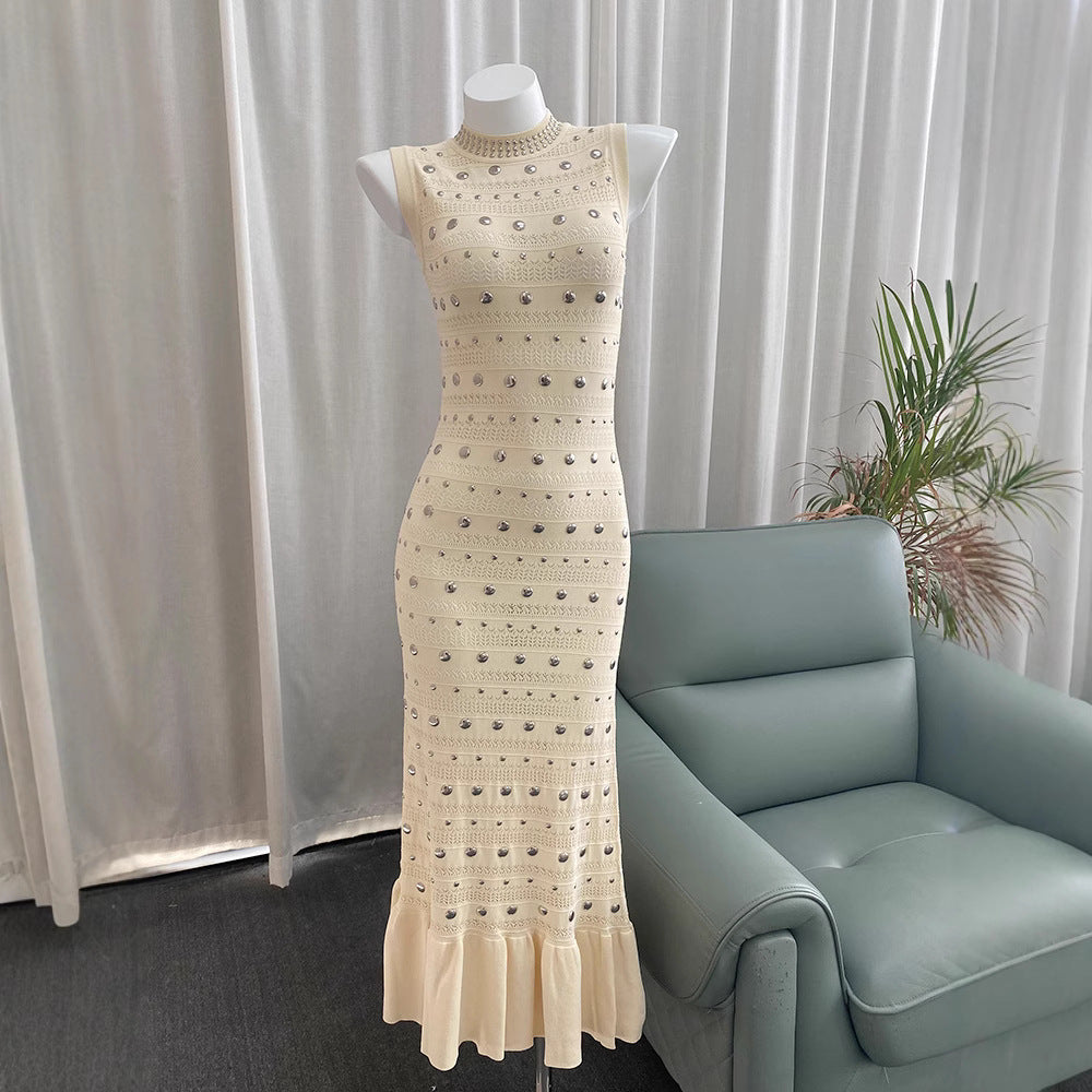 Ruffle-Hem A-Line Evening Gown