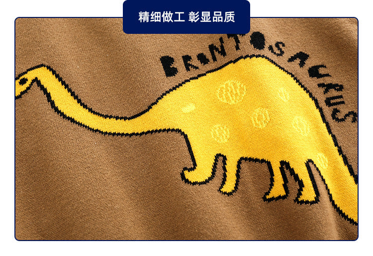 Round Neck Pullover Dinosaur Sweater Cross-border Foreign Trade Children's Clothing