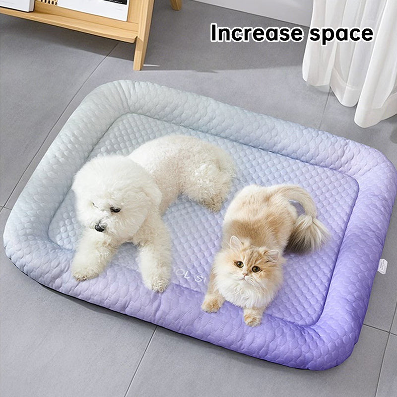 Summer Cooling Pet Pad | Breathable Cold-Silk Ice Mat | Gradient Colors | S/M/L