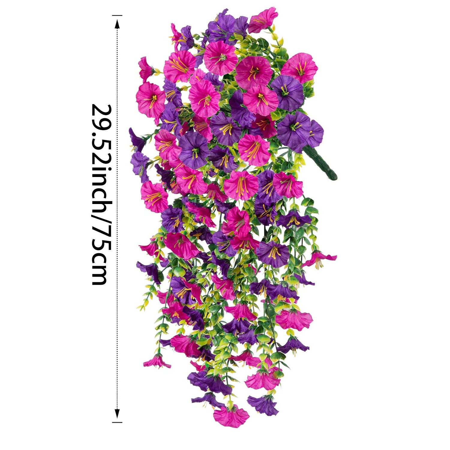 Faux Trumpet Vine Hanging Flower Decor - detail view