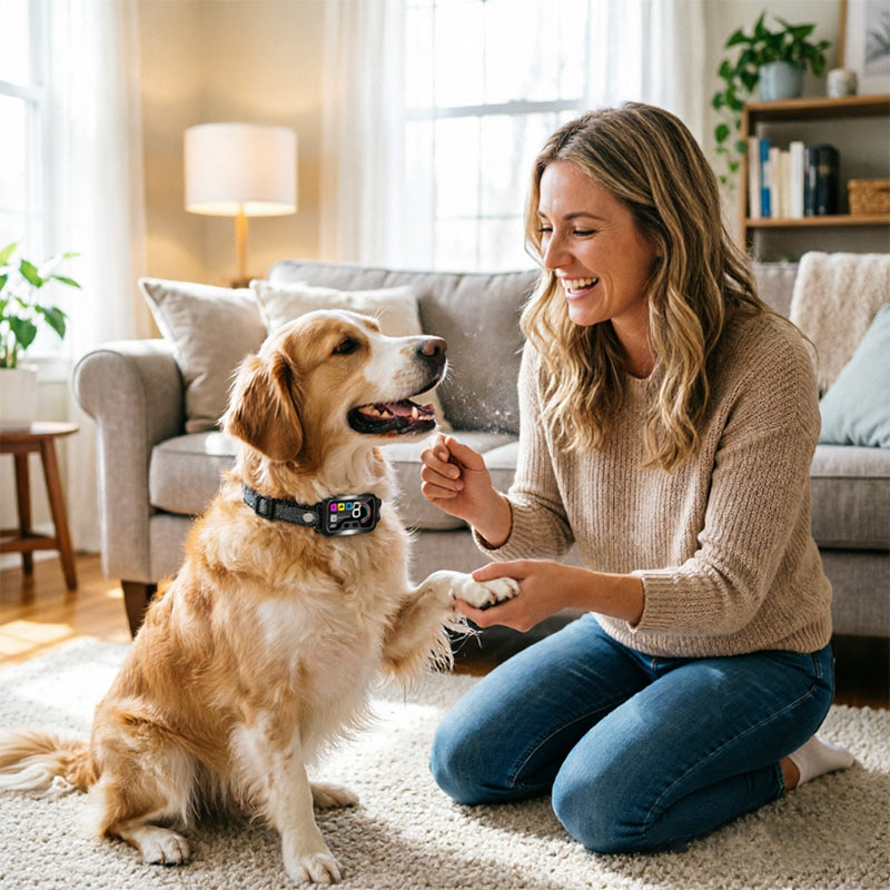 Smart Dog Bark Control Collar | Color Screen, 8-Level Sensitivity, IP67 Waterproof