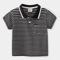 Boys' Cartoon Stripe Short Sleeve Polo Shirt