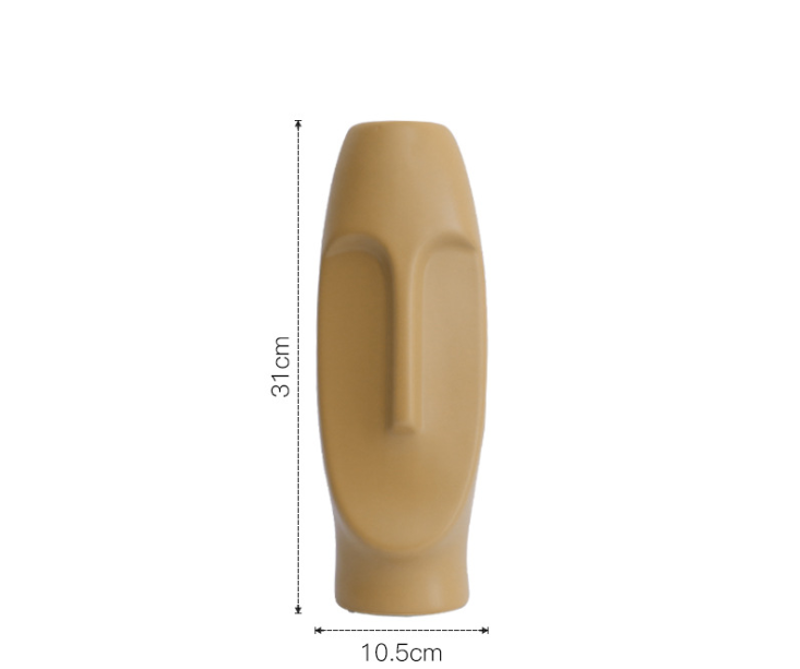 Abstract Ceramic Face Vase - alternate view