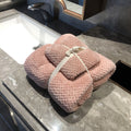 Pineapple Grid Coral Fleece Towel Set