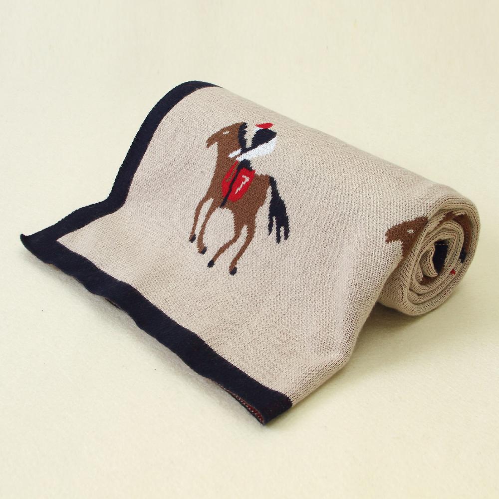 Knitted Cartoon Print Baby Blanket - alternate view