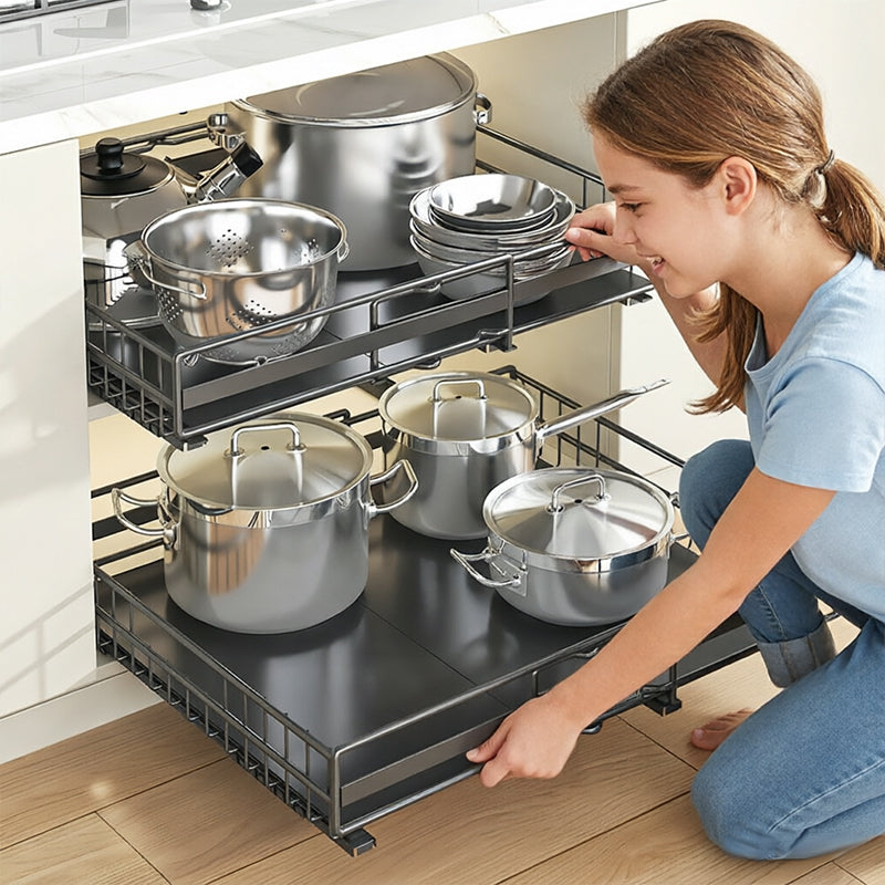 No-Drill Pull-Out Spice Rack (2-Pack)
