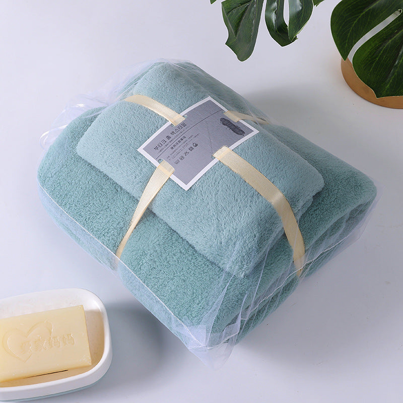 Coral Velvet Bath Towel Set