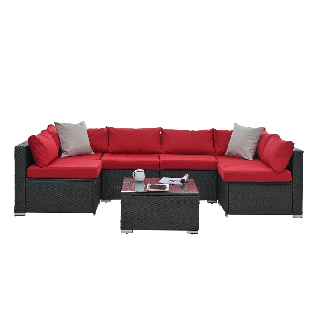 Dark Gray PE Rattan Patio Furniture Set