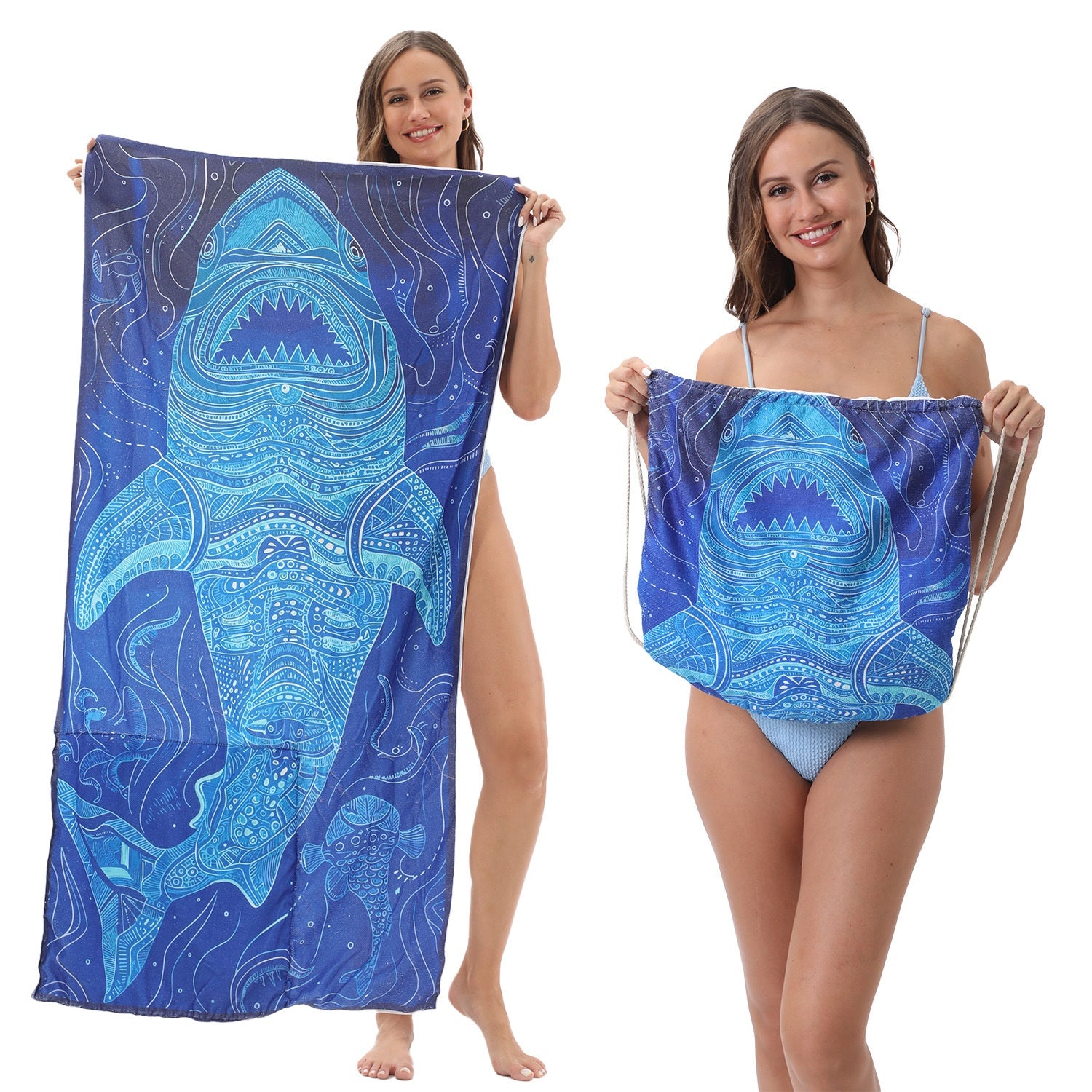Foldable Two-in-One Beach & Bath Towel
