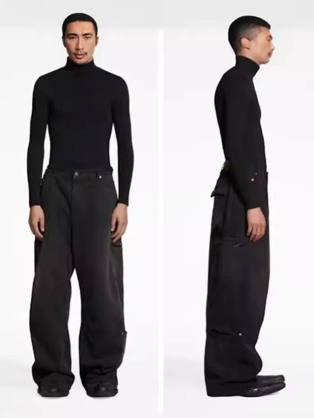 Men's Wide-Leg Jeans with Pockets - detail view