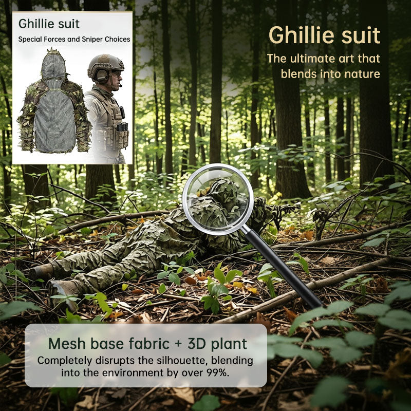Tactical 3D Leafy Ghillie Suit with Hat
