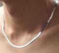 Silver Flat Snake-Chain Necklace