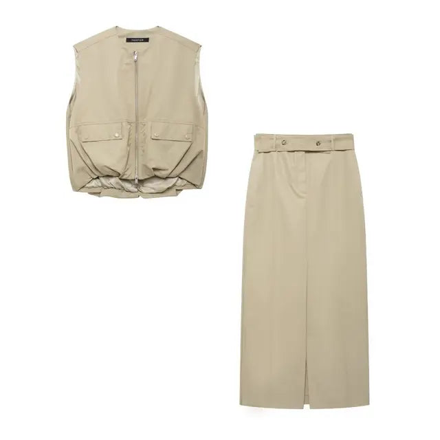 Sleeveless Y2K Two-Piece Holiday Set