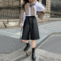 Women's High-Waist Faux Leather Shorts - alternate view