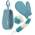 4-Piece Bath Towel Set with Exfoliating Glove