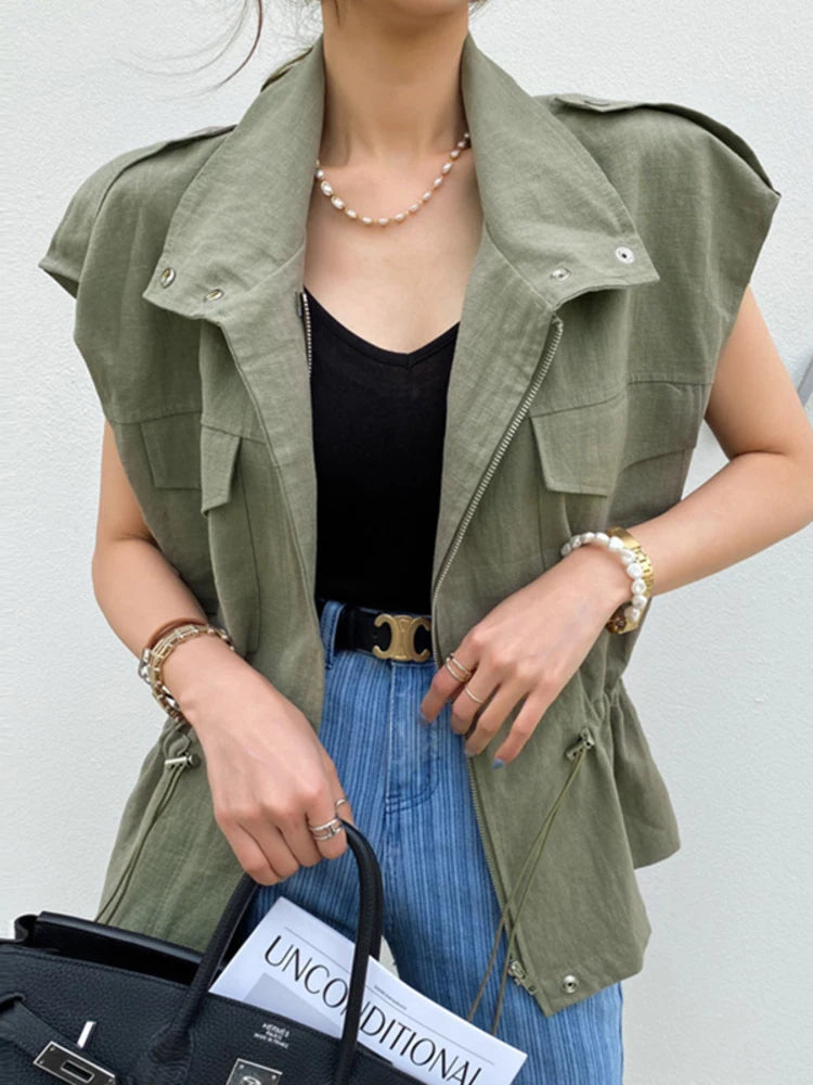 Women's Pocket Utility Vest Jacket - alternate view