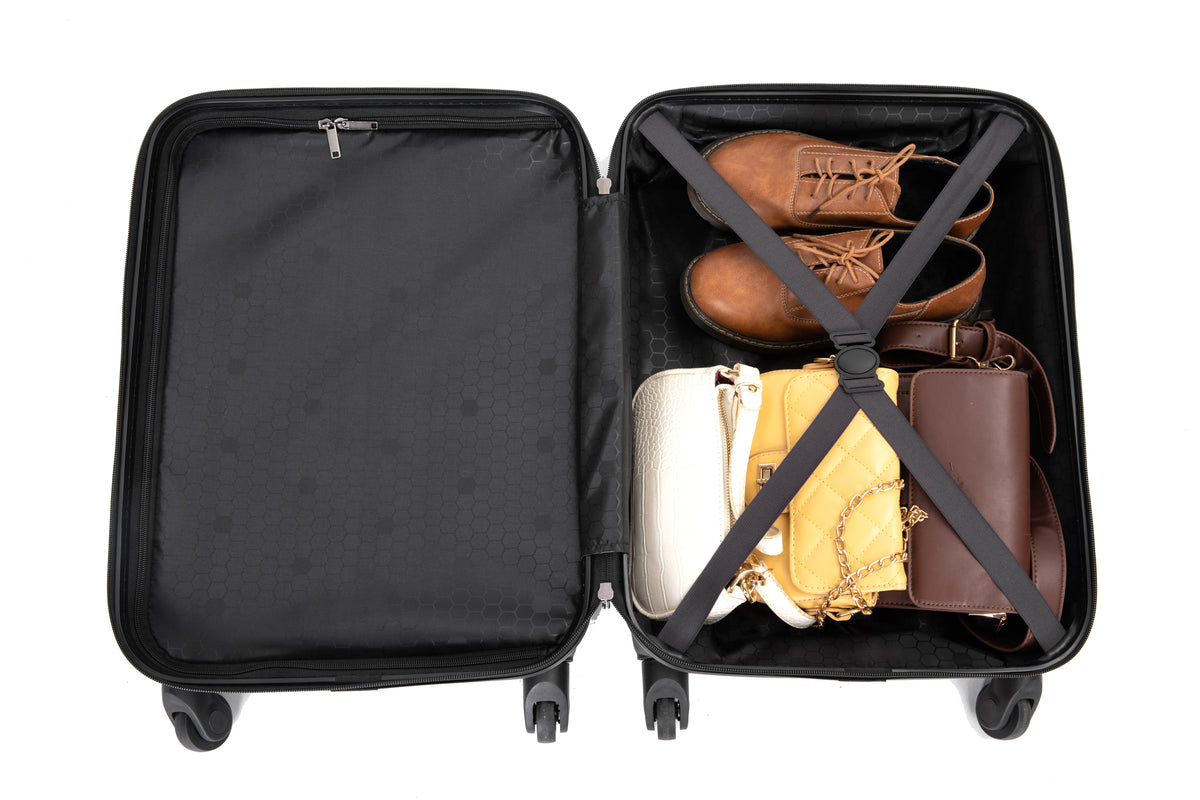 20" Carry-on Luggage Lightweight Suitcase, Spinner Wheels, Black