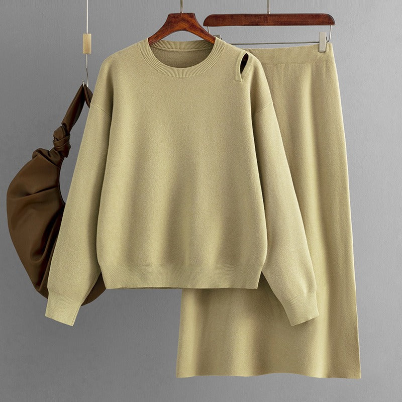 Knit Sweater & Skirt Casual Set