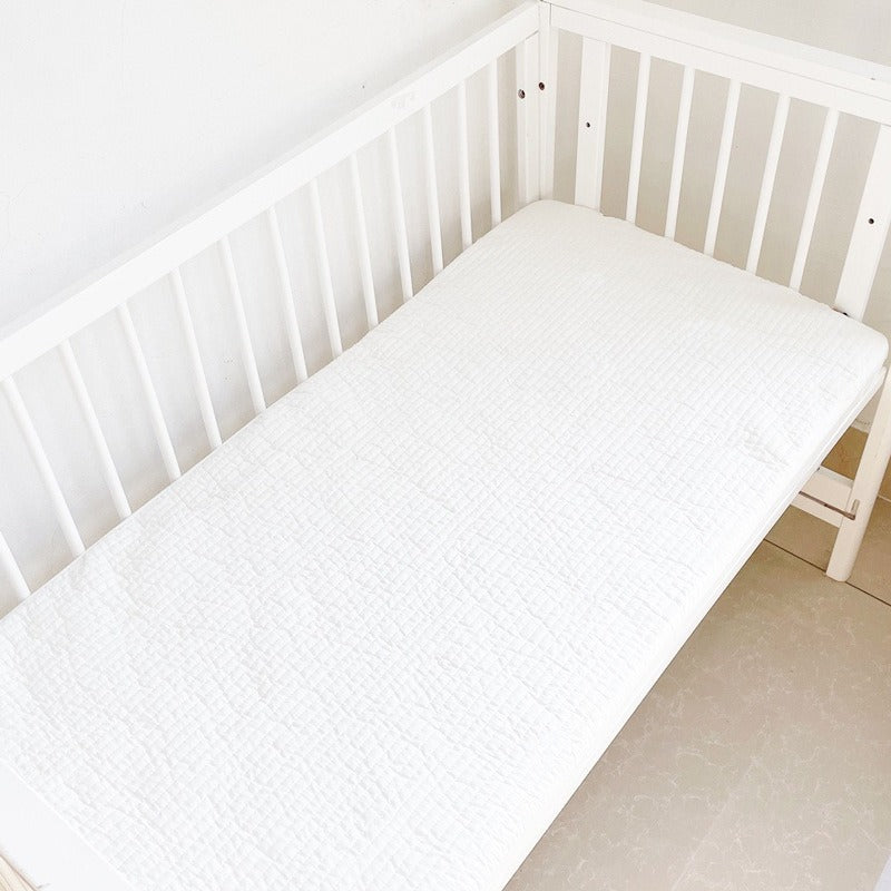 Cotton Quilted Embroidered Baby Fitted Sheet - alternate view