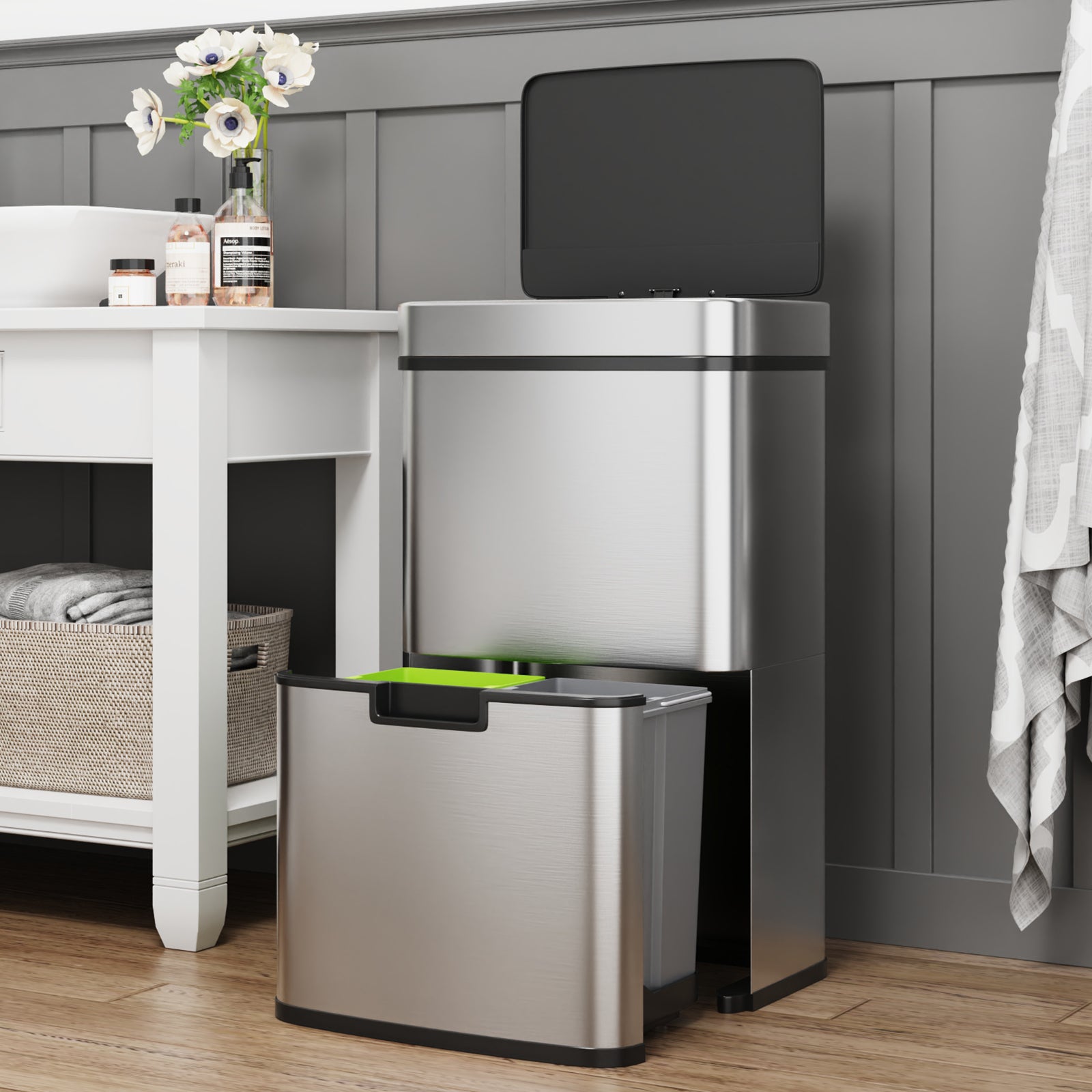 Foldable Stainless Steel Trash Can