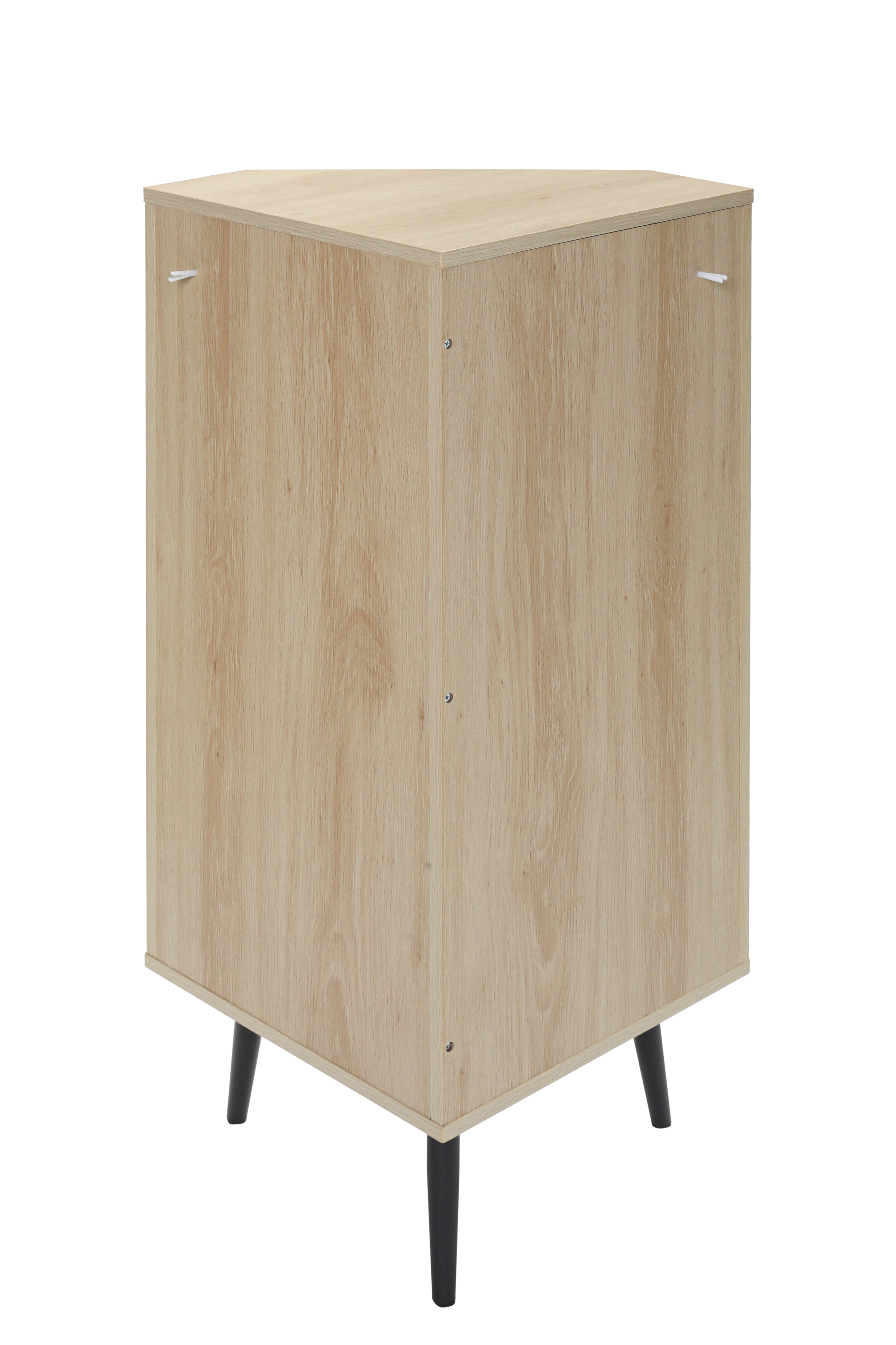 Rattan Door Freestanding Corner Cabinet