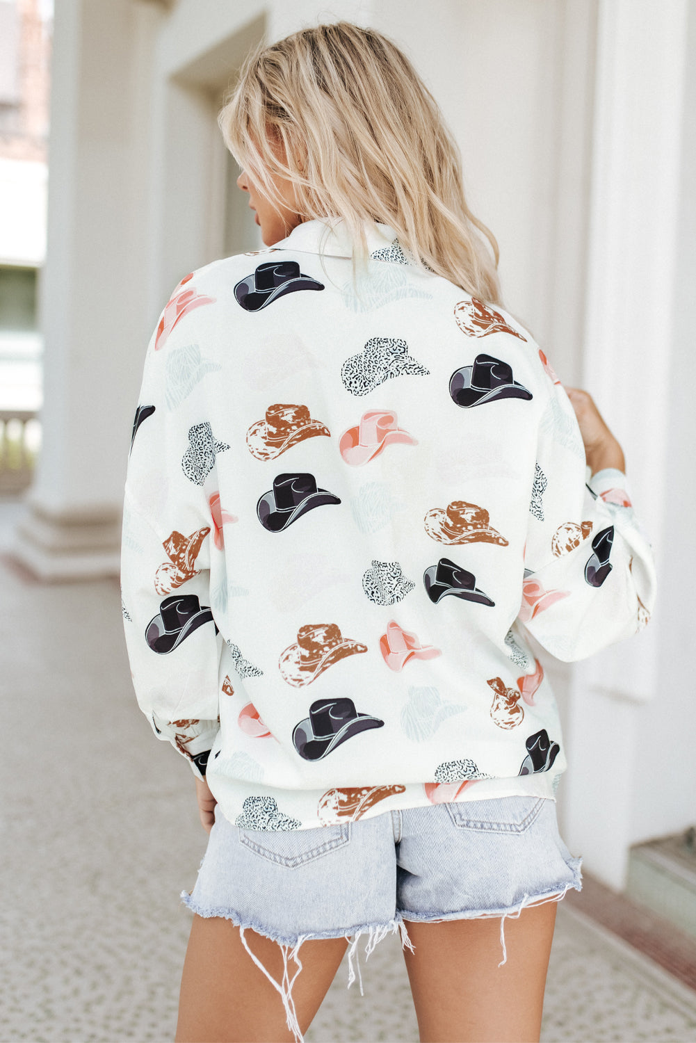 Western Puff-Sleeve Button-Up Shirt - alternate view