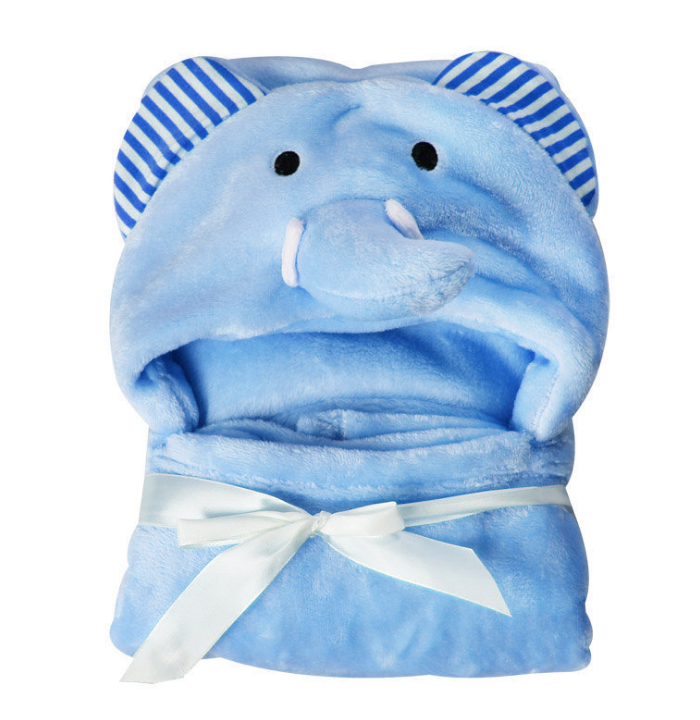 Cartoon Print Baby Hooded Bathrobe
