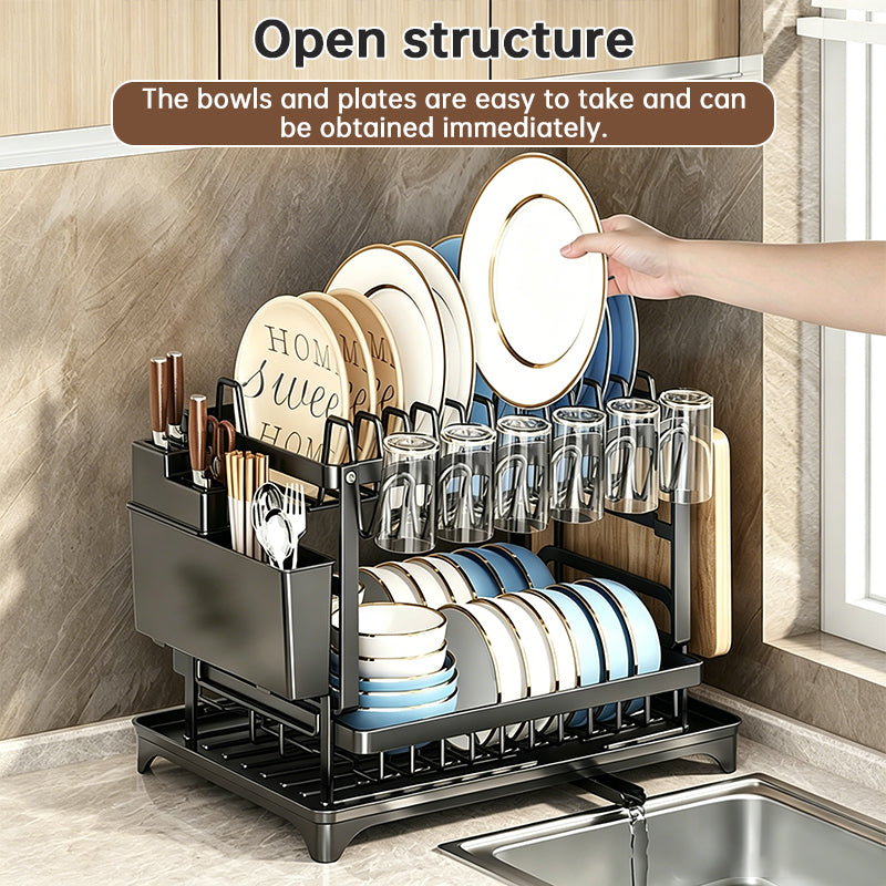 2-Tier Kitchen Dish Drying Rack - detail view