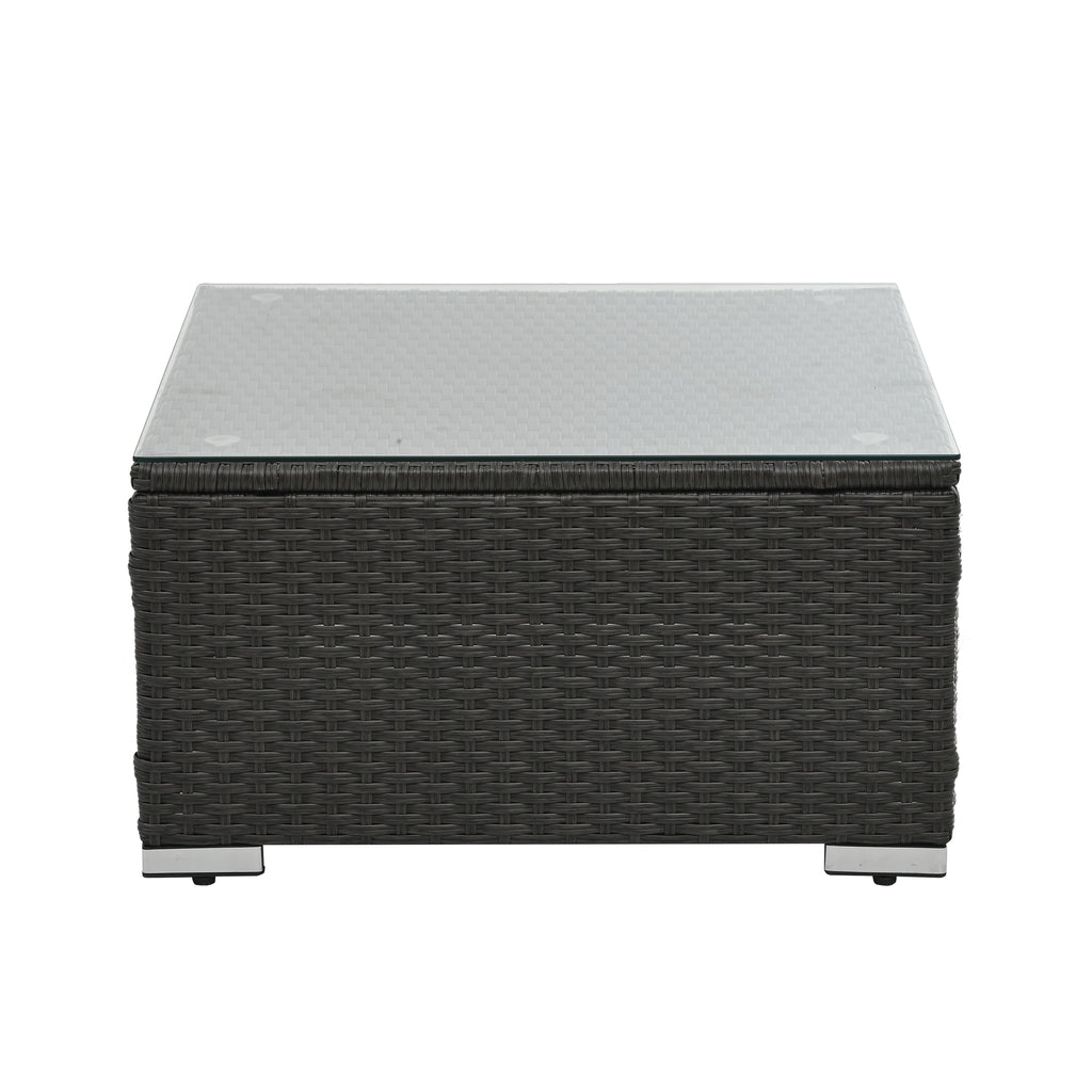 Dark Gray PE Rattan Patio Furniture Set - detail view