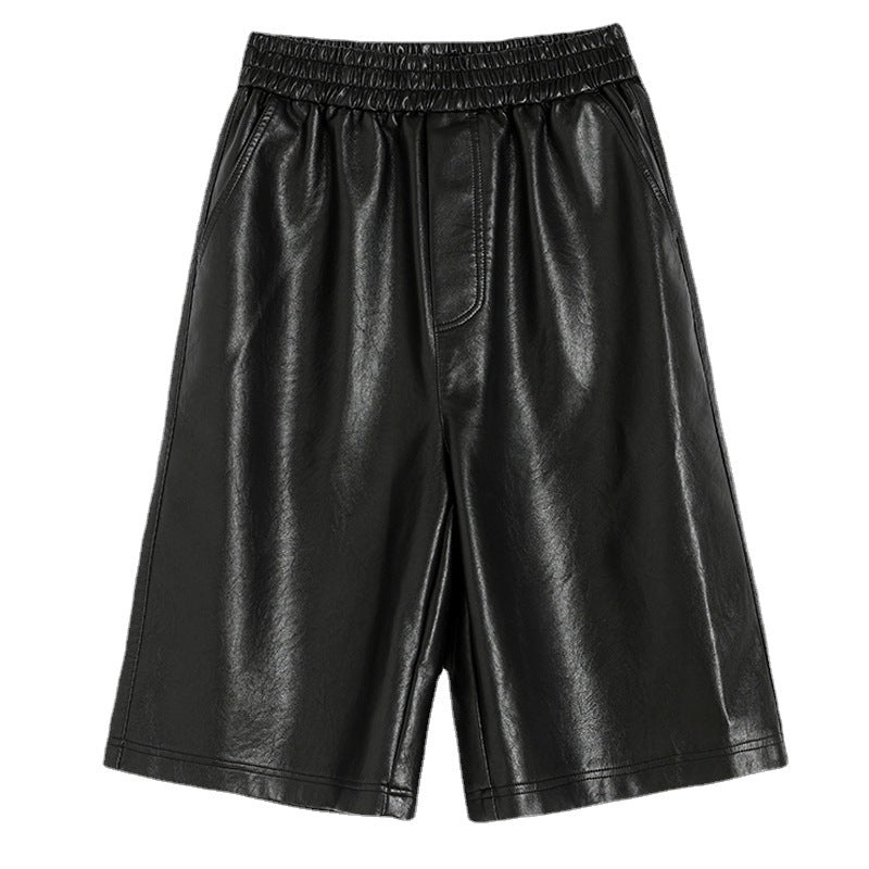 Women's High-Waist Faux Leather Shorts