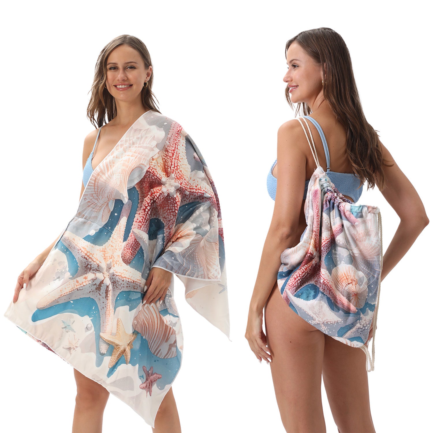 Foldable Two-in-One Beach & Bath Towel