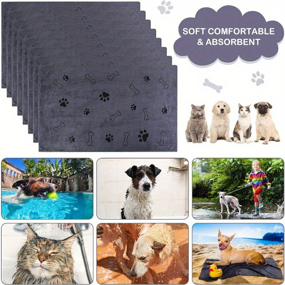 Quick-Dry Pet Bath Towel