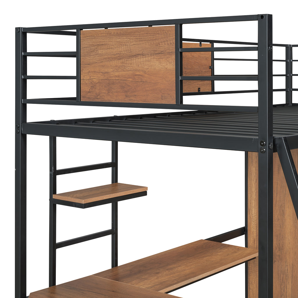 Twin Loft Bed with Desk & Wardrobe
