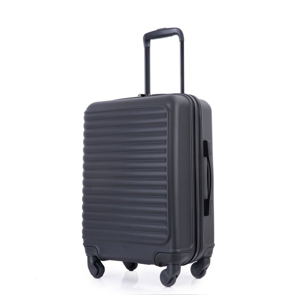 20" Carry-on Luggage Lightweight Suitcase, Spinner Wheels, Black