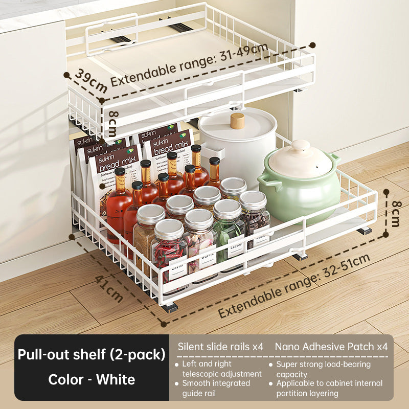 No-Drill Pull-Out Spice Rack (2-Pack)