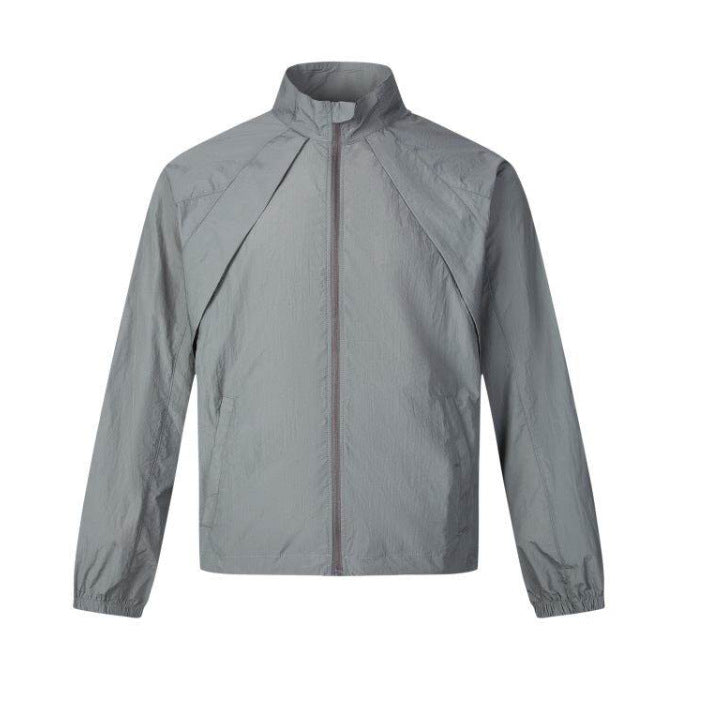 Loose Stand-Up Collar Sun Protection Jacket - detail view