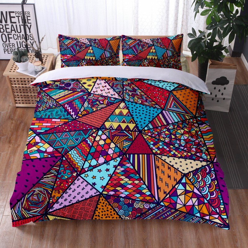 Bohemian Mandala Feather Duvet Cover Set