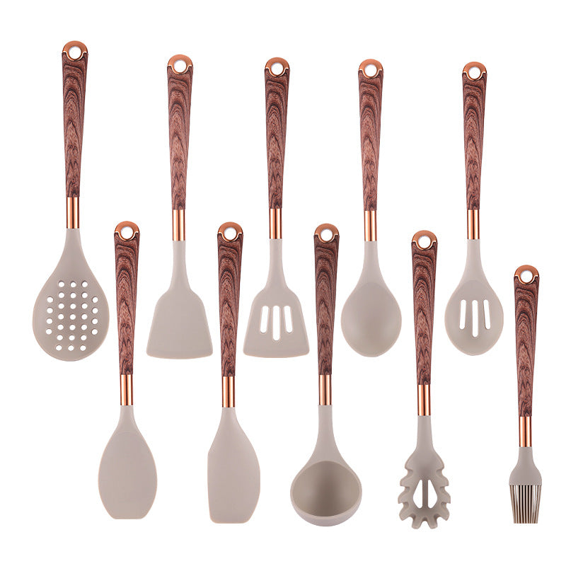 10-Piece Wooden Handle Kitchen Utensil Set