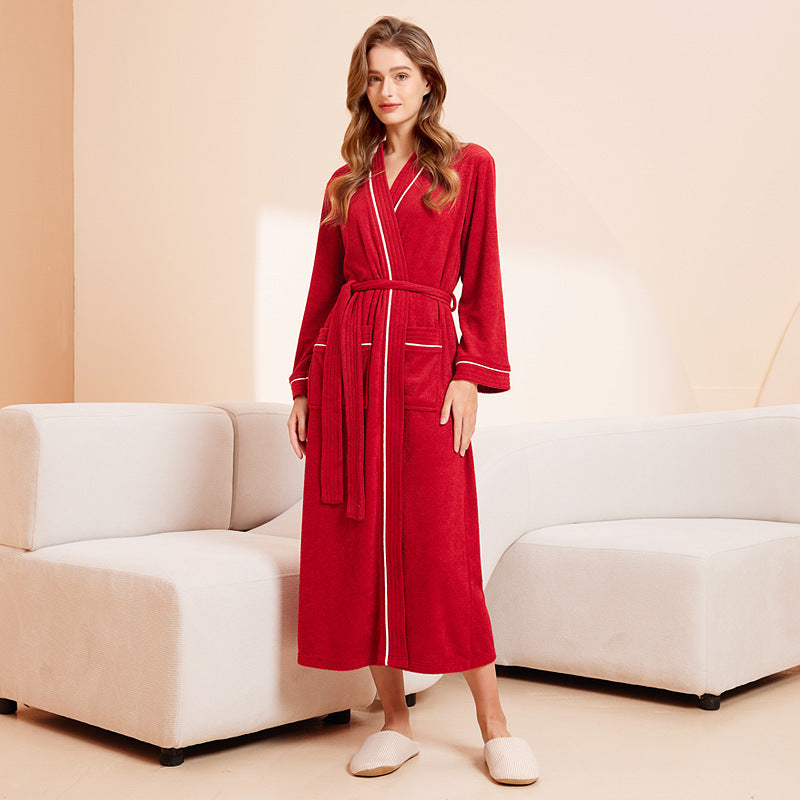 Unisex Long-Sleeve Terry Bathrobe