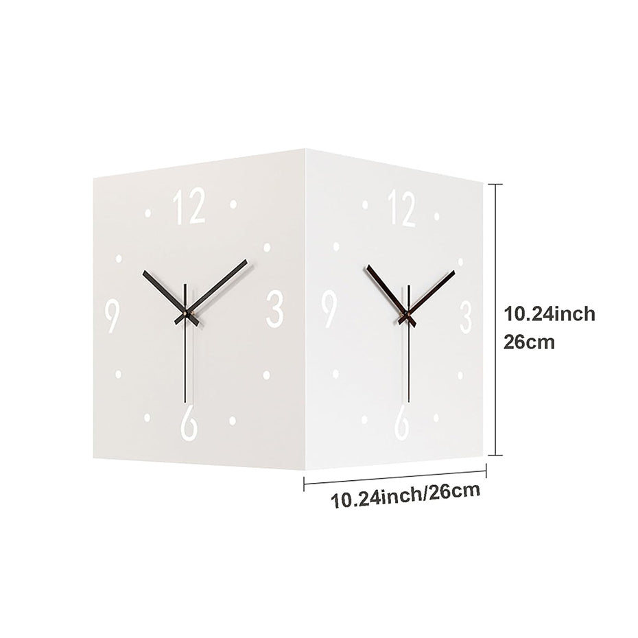Nordic Dual-Glow Corner Clock | Silent LED Wall Clock | Modern Minimalist Home Decor