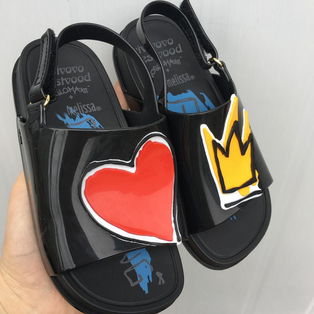 Crown and Heart Mini Sandals - detail view