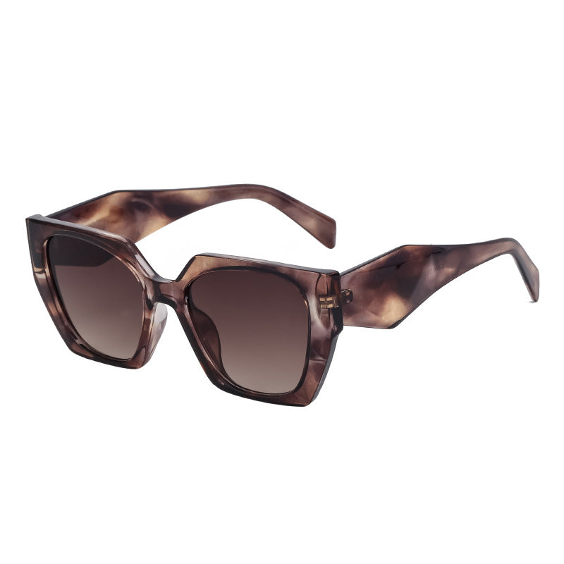 Wide-Temple Cat-Eye Sunglasses
