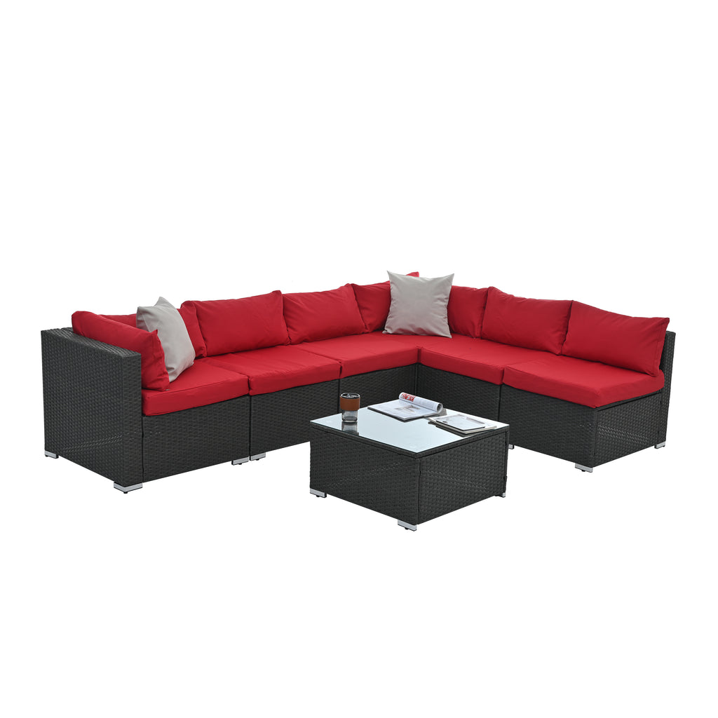Dark Gray PE Rattan Patio Furniture Set - alternate view