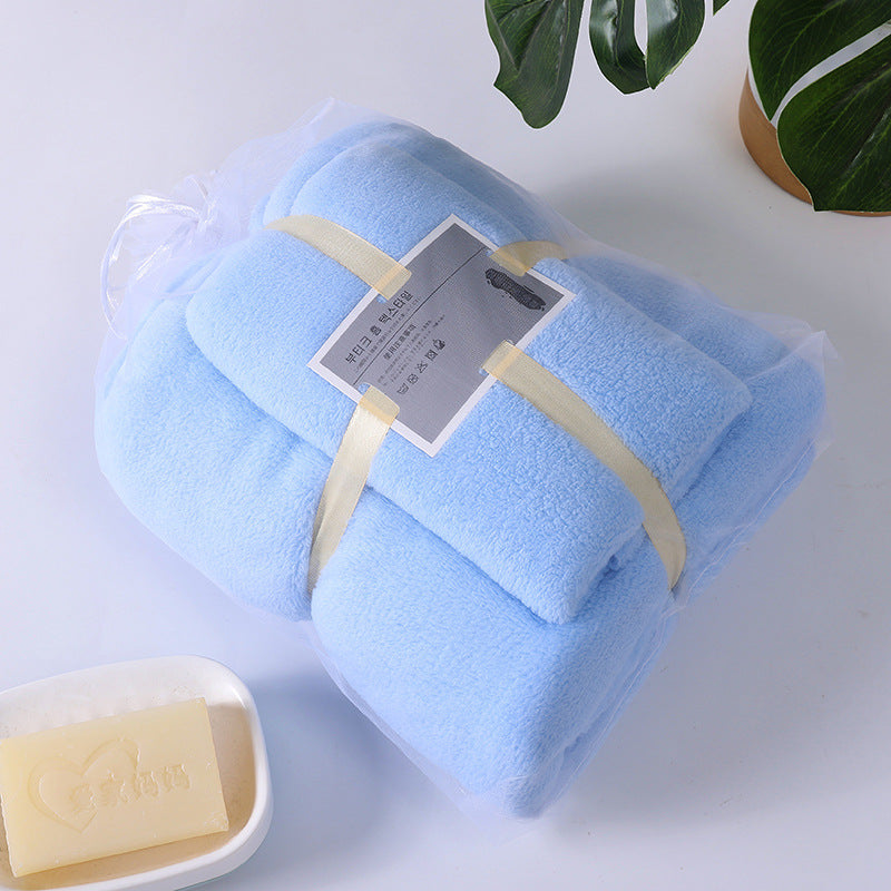 Coral Velvet Bath Towel Set