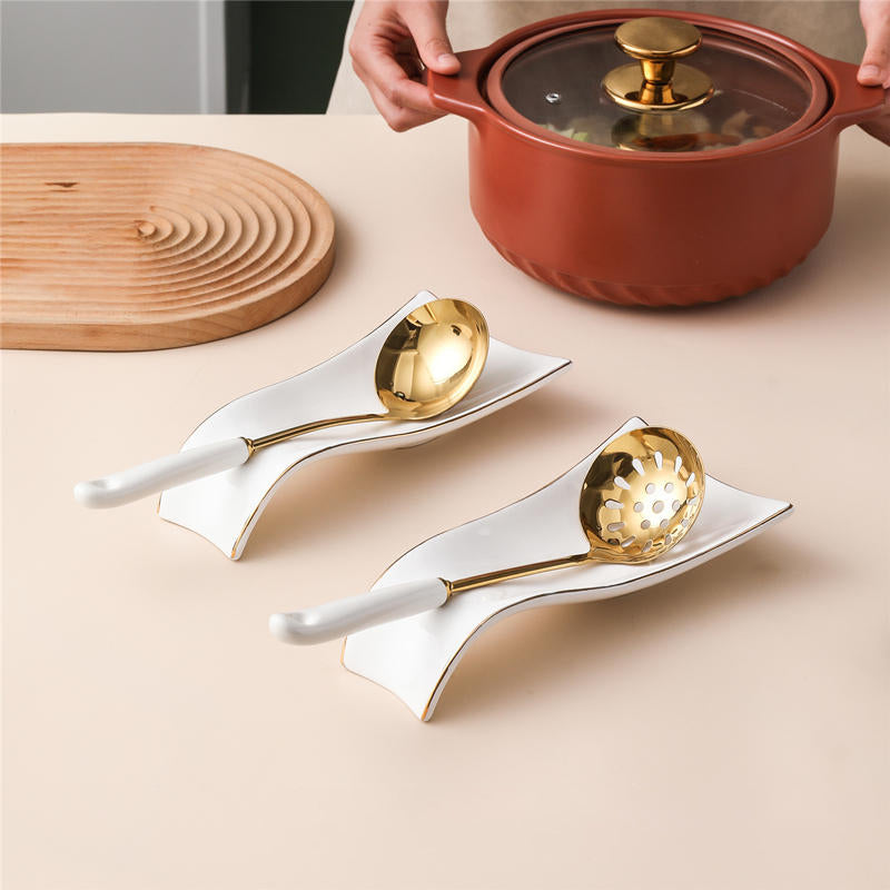 Ceramic-Handle Kitchen Utensil Set