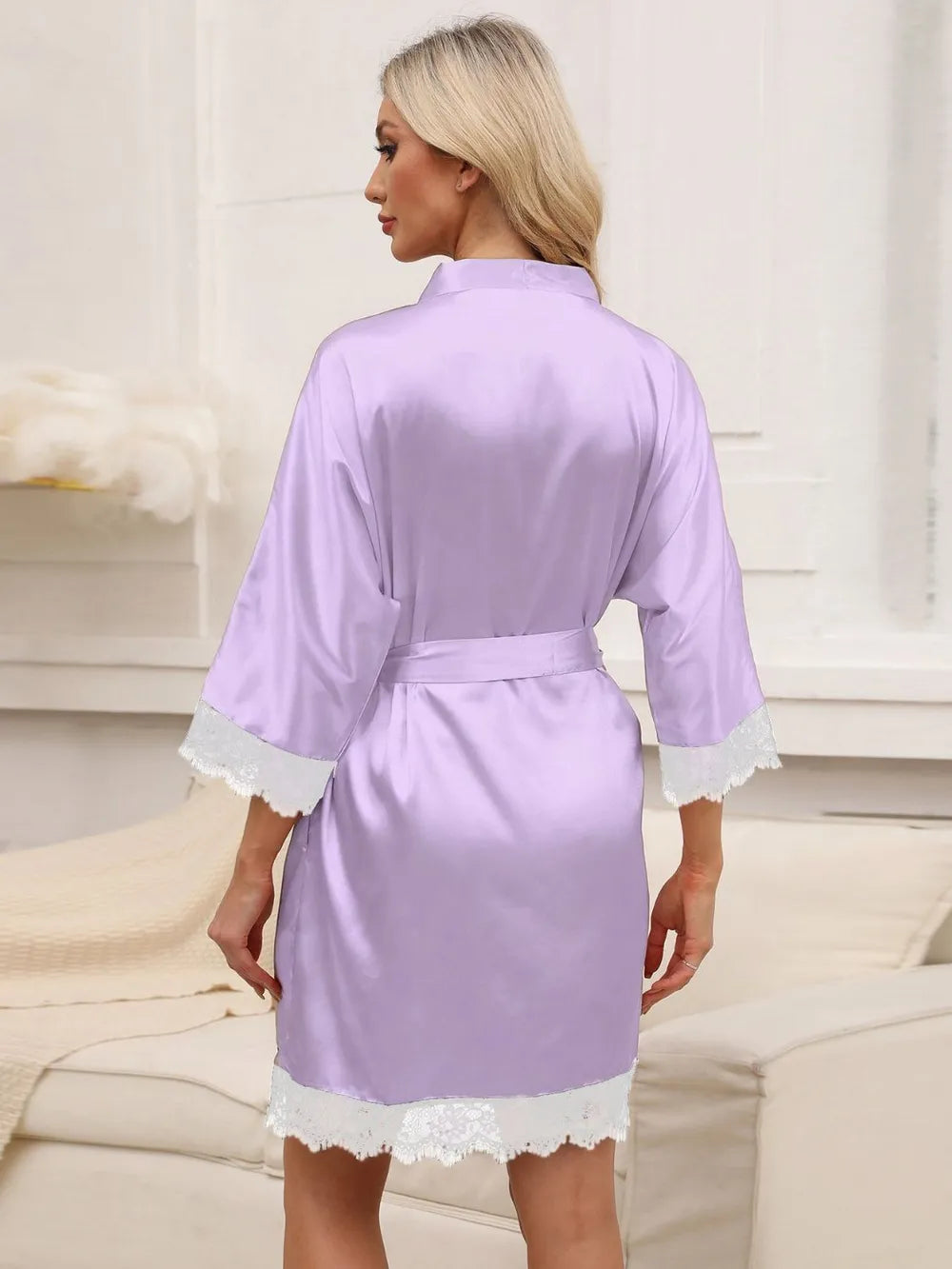 Lace-Trim Home Robe