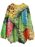 Print Pattern Pullover Sweater