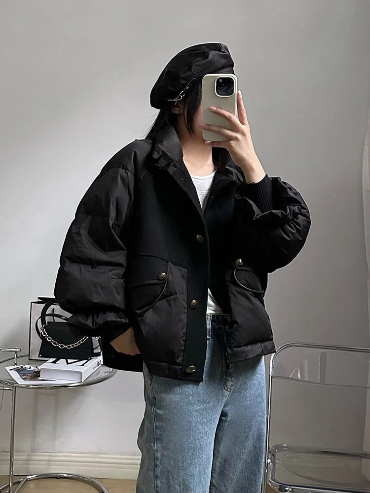 Women's Thickened Winter Puffer Coat - detail view