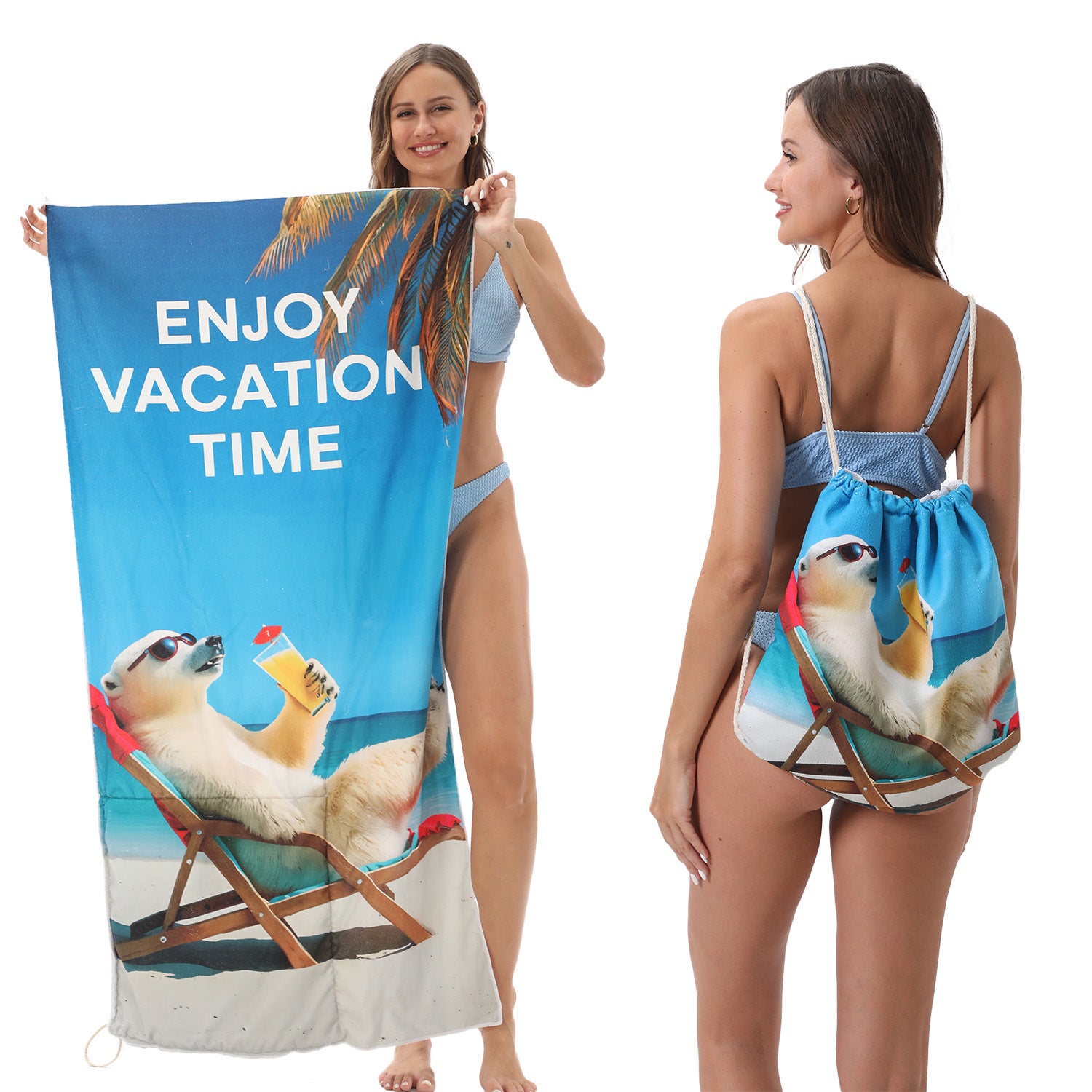 Foldable Two-in-One Beach & Bath Towel