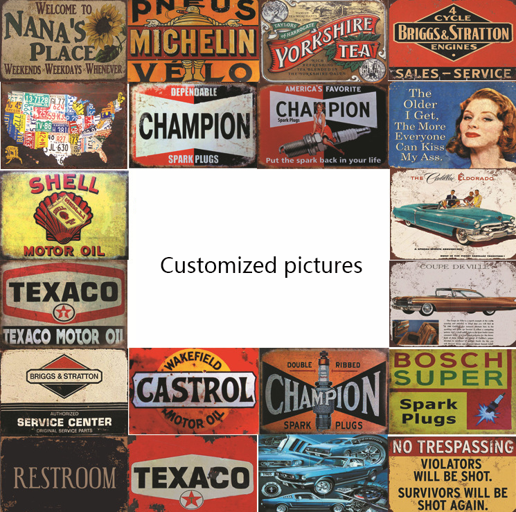 Vintage Aluminum Tin Sign Wall Decor